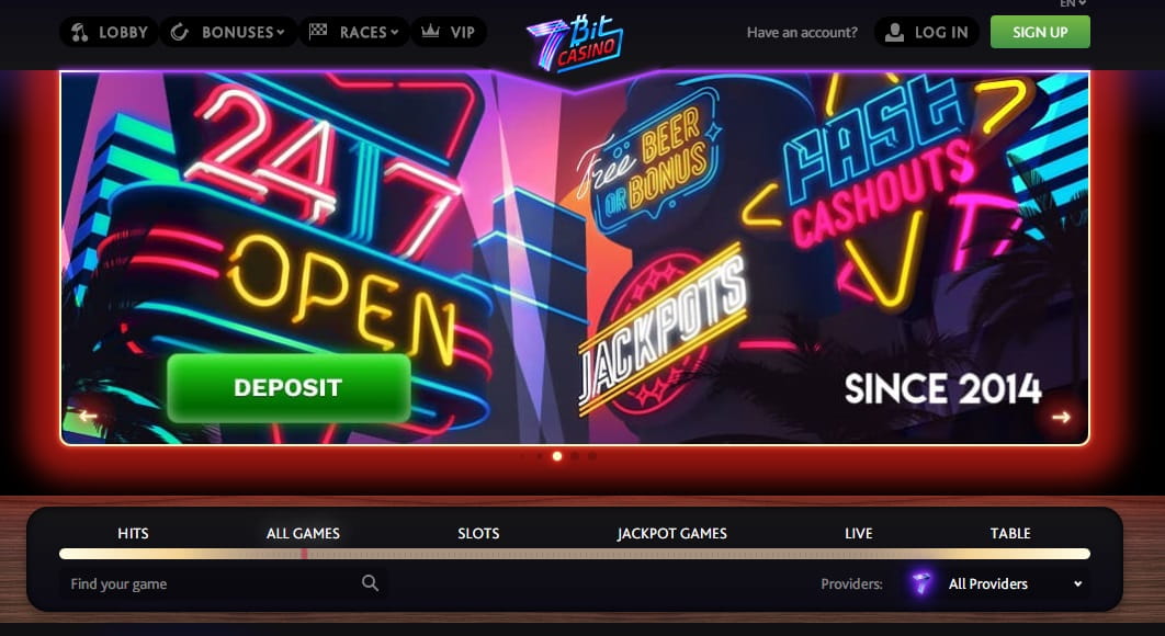 Die Homepage des Casino Anbieters